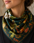 100% Silk Scarf-Emerald Parrot